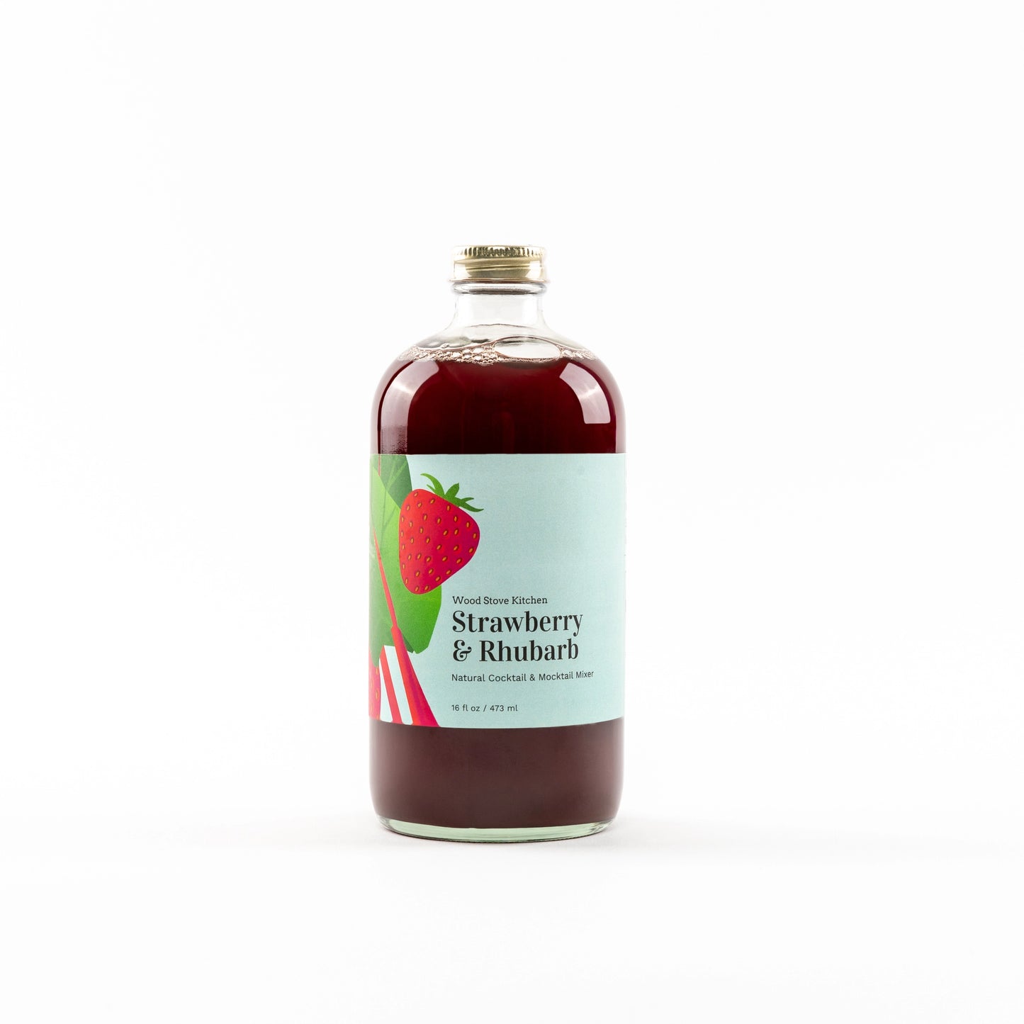 Cocktail and Mocktail Mixer 16oz - Strawberry & Rhubarb
