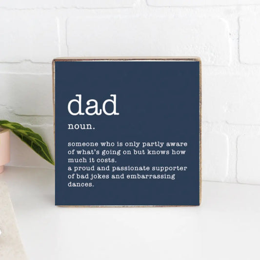 Rustic Square Block - Dad Definition
