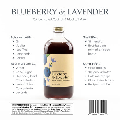 Cocktail and Mocktail Mixer 16oz - Blueberry & Lavender