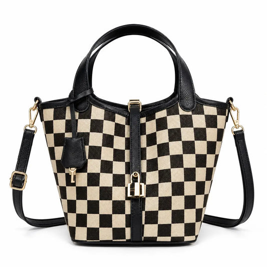 Shoulder Crossbody Tote Bag - Black