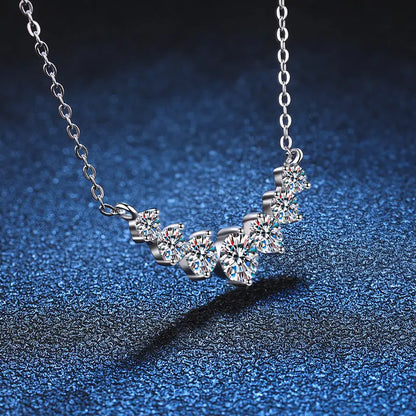 Charm Necklace - Seven-Stone Moissanite (Silver)