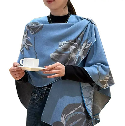 Reversible Short Loop Wrap - Light Blue / Gray Lotus