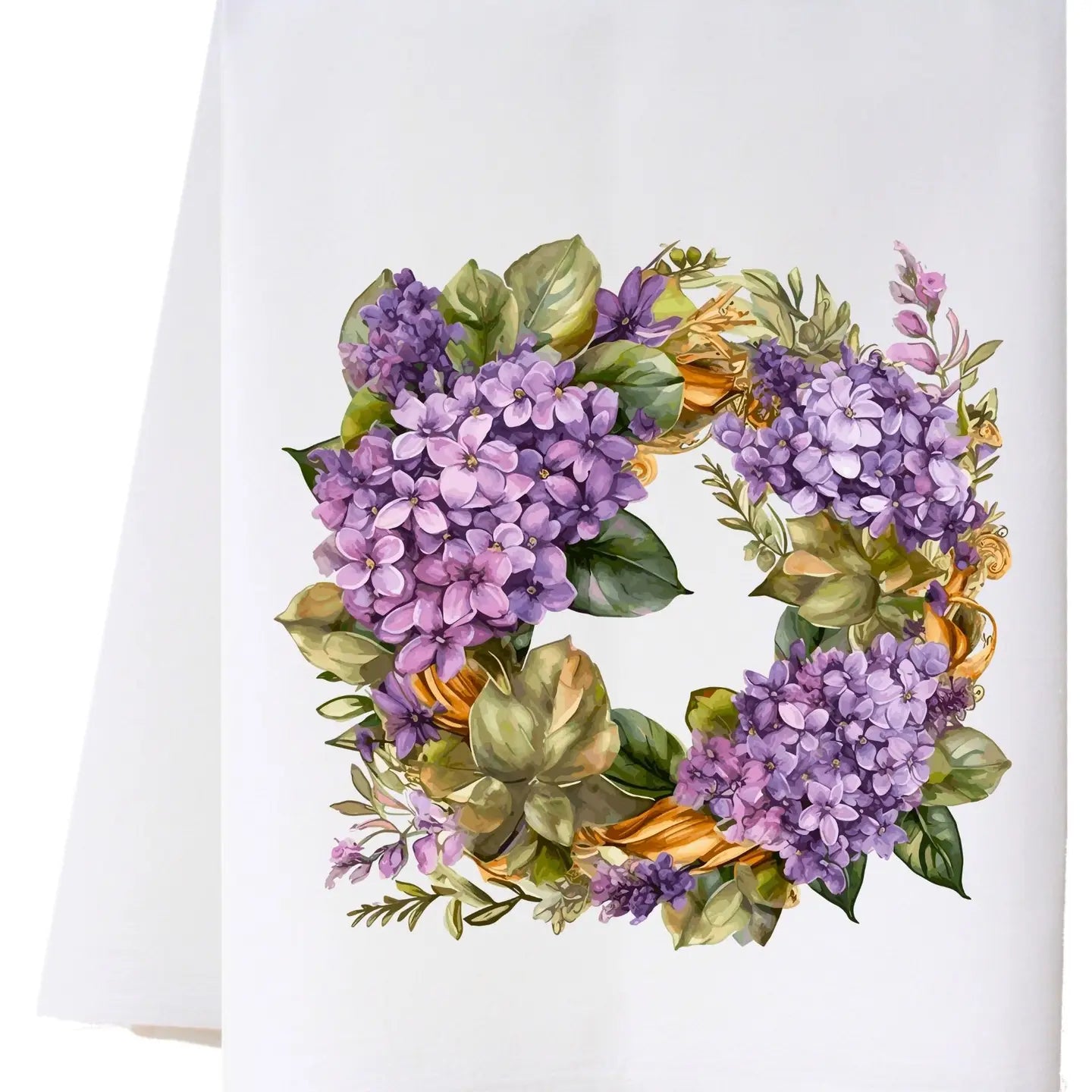 Flour Sack Towel - Lilac Wreath