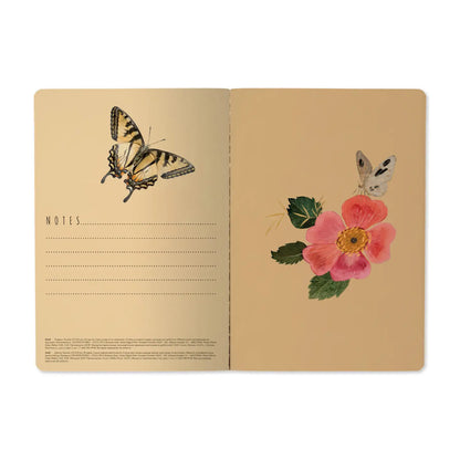 Notebook 8x6 - Butterflies and Peonies