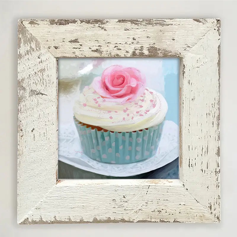 Framed Art 8in - Blue Cupcake