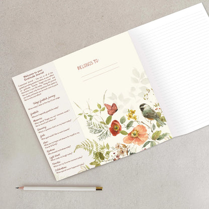Gratitude Gatefold Journal - Nature Floral with Birds