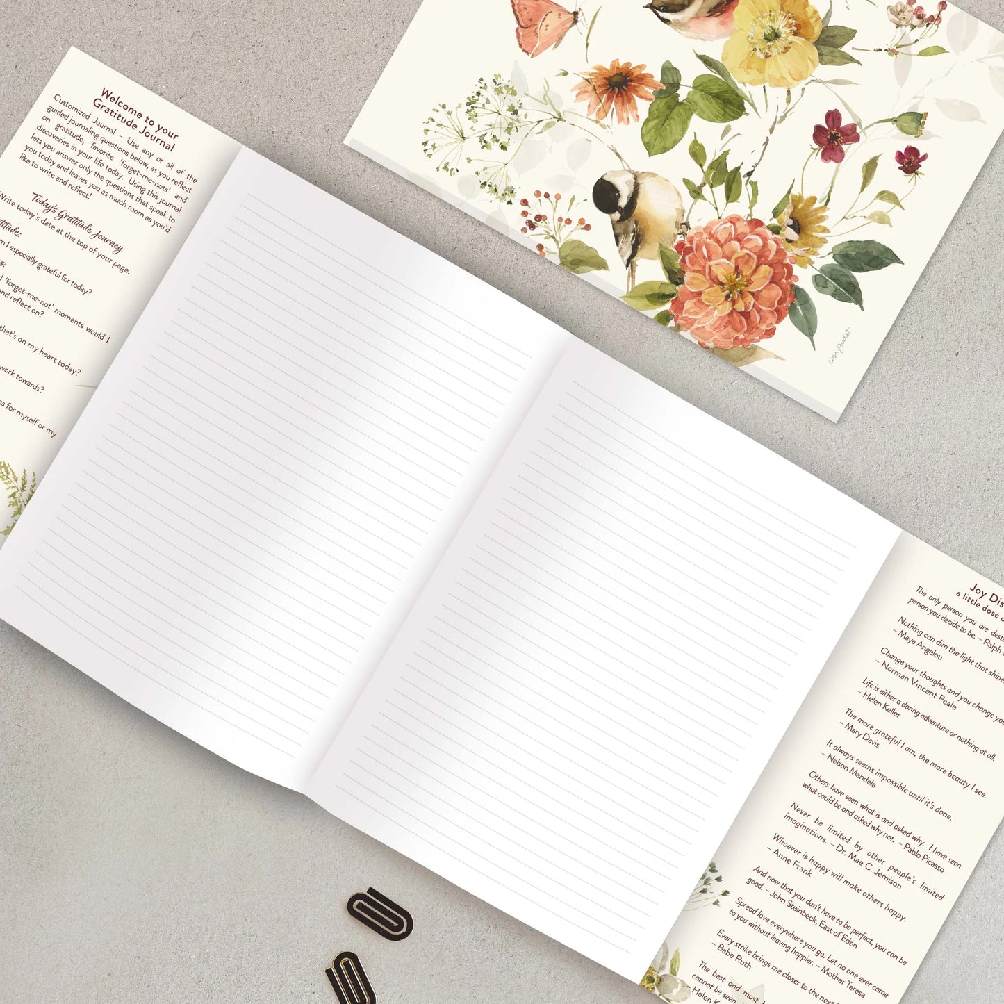 Gratitude Gatefold Journal - Nature Floral with Birds