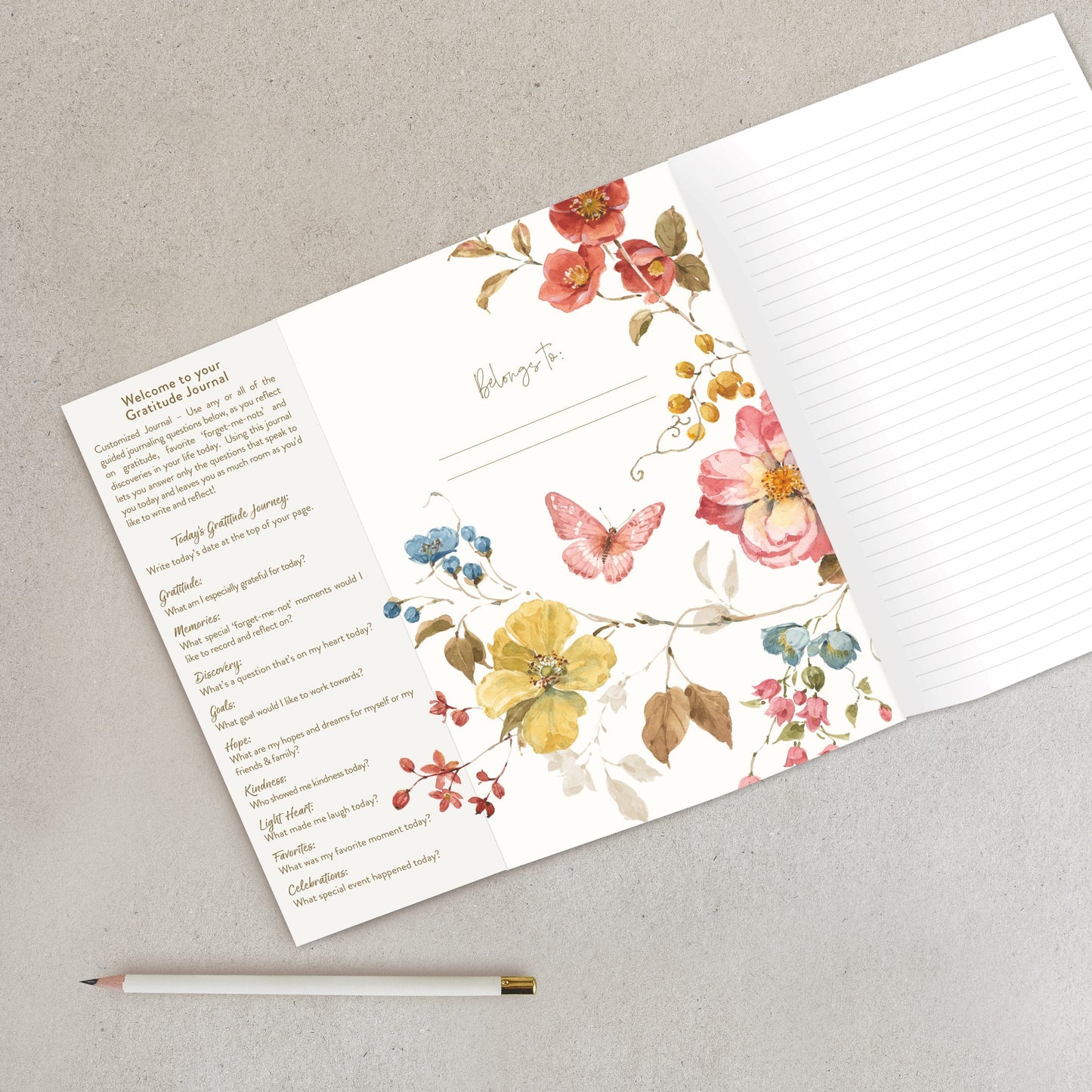 Gratitude Gatefold Journal - Countryside Flowers
