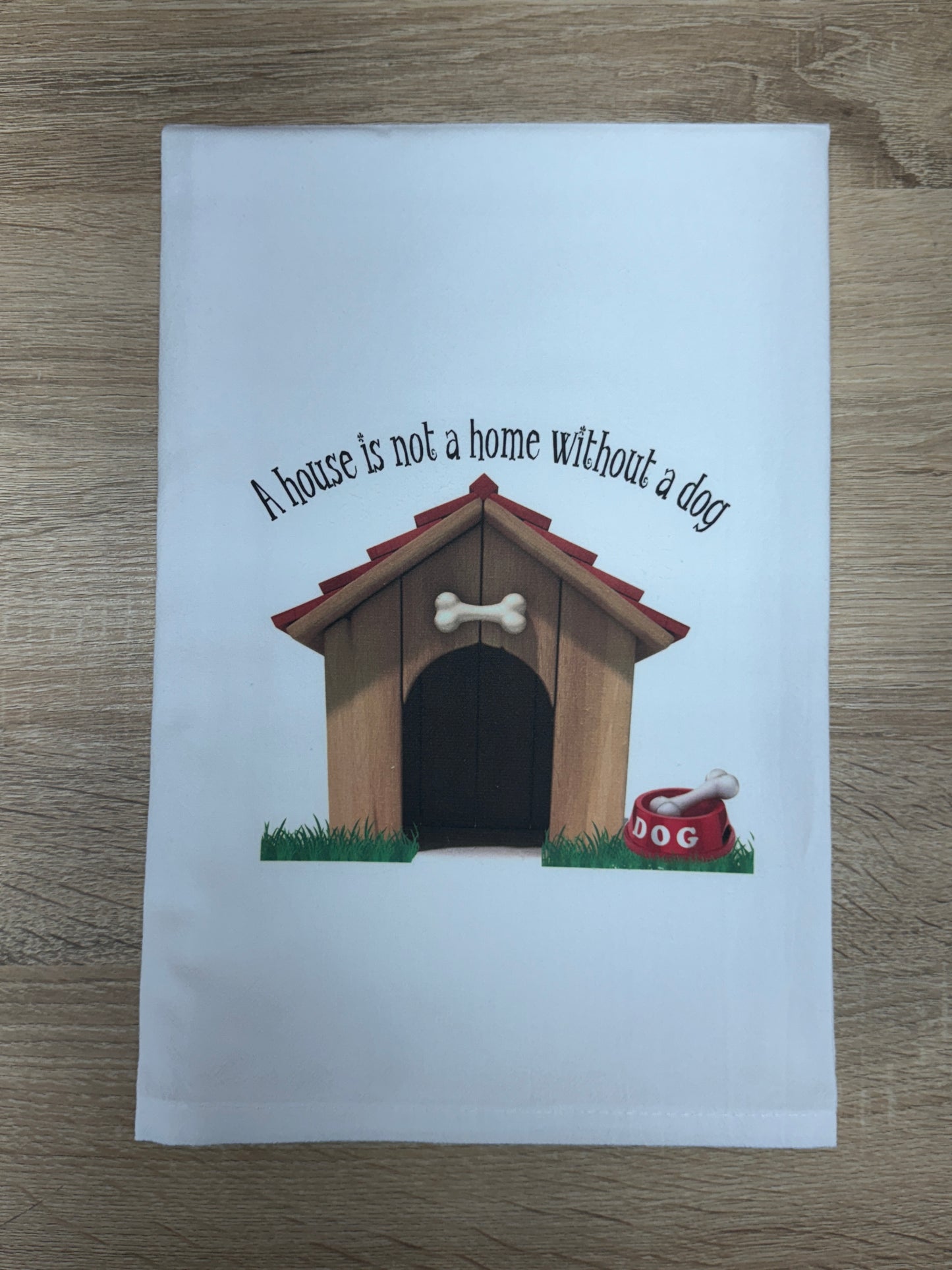 Decorative Tea Towel - Home With a Dog