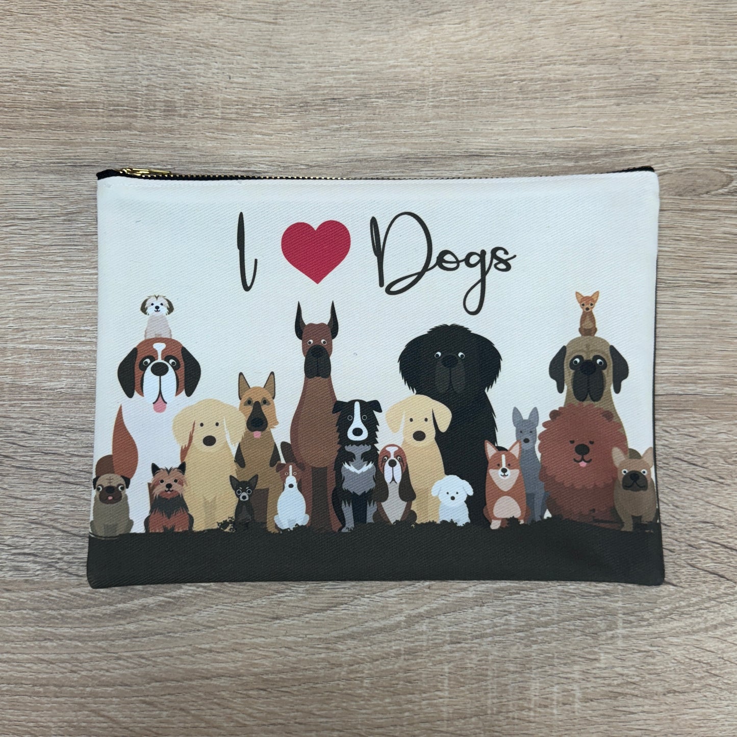 Zippered Bag - I Heart Dogs