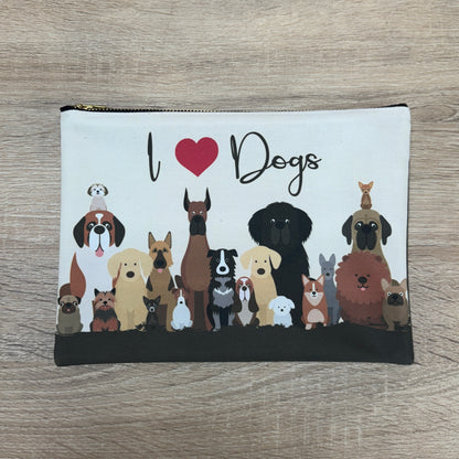 Zippered Bag - I Heart Dogs