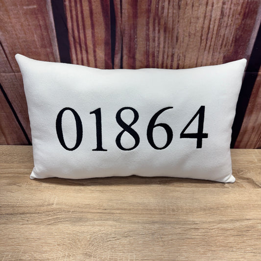 Zip Code Pillow - 01864 (White Fabric)