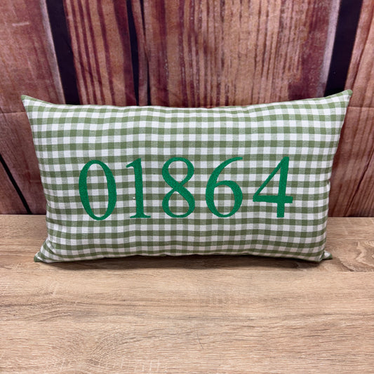 Zip Code Pillow - 01864 (Green)
