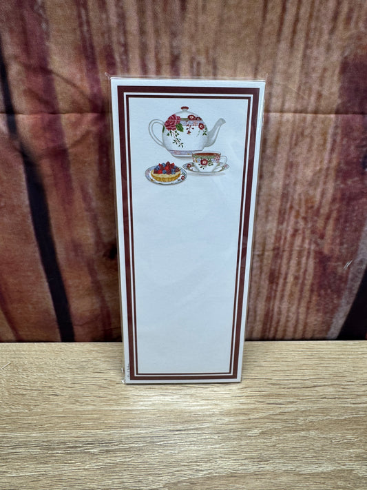 Magnetic Note Pad - Floral Teapot