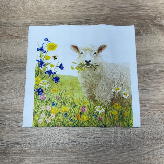 Flour Sack Towel - Spring Sheep