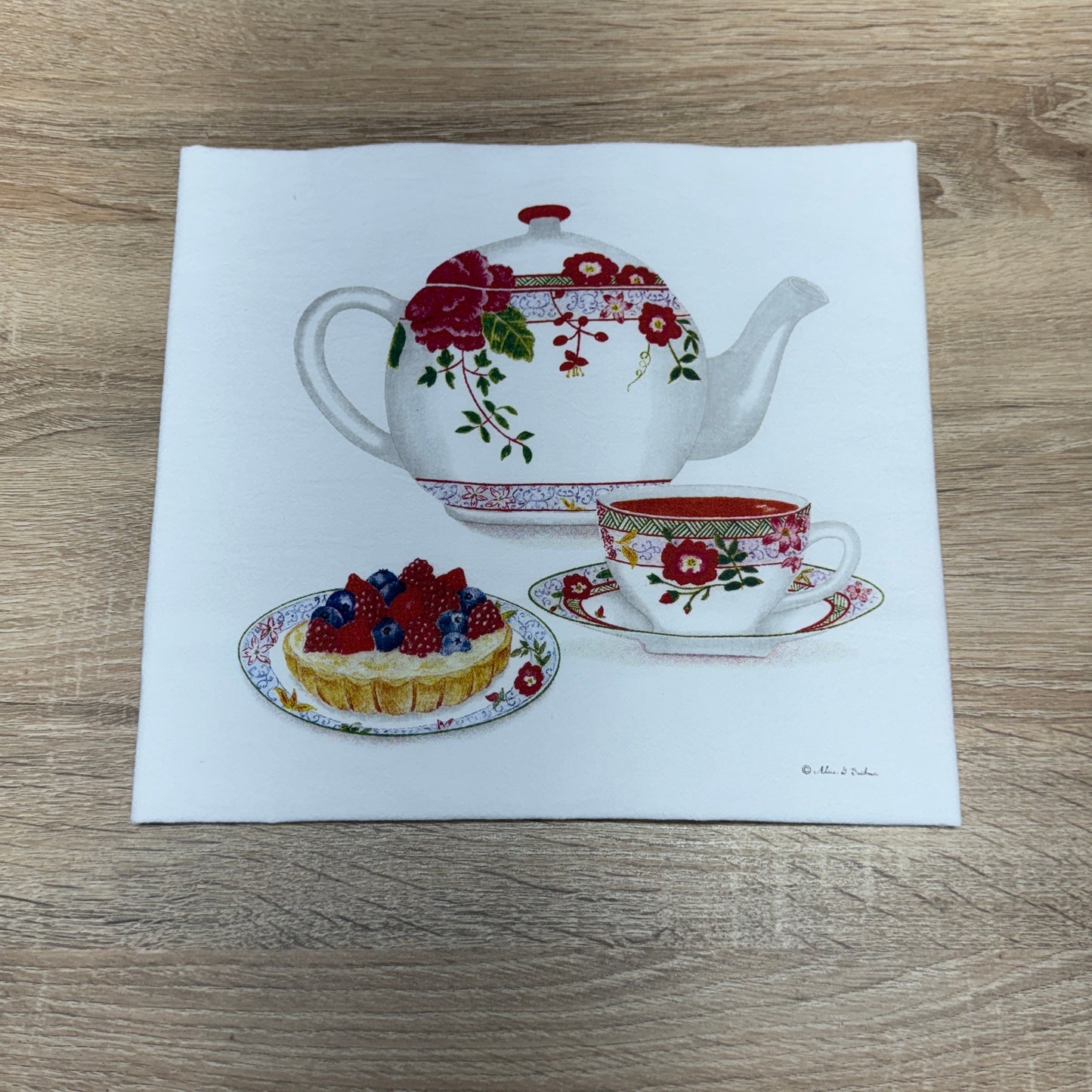 Flour Sack Towel - Floral Teapot