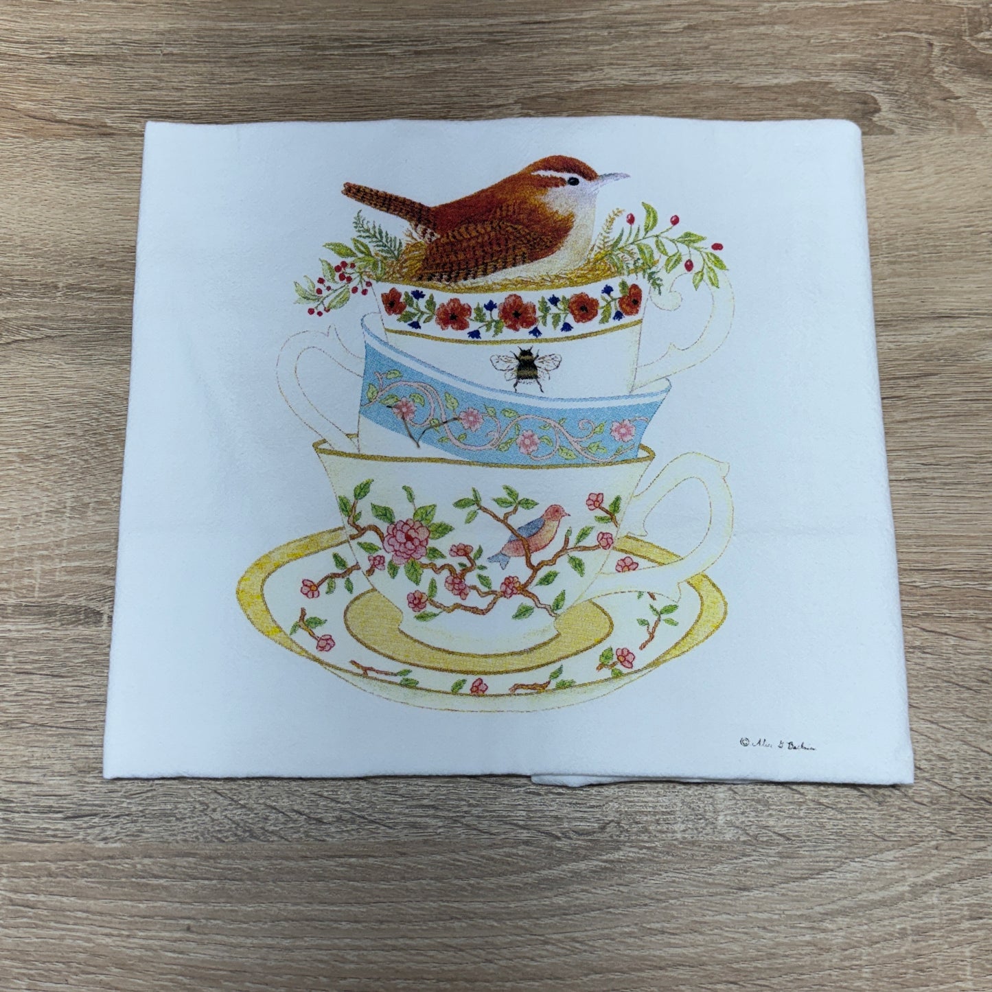 Flour Sack Towel - Stack of Teacups