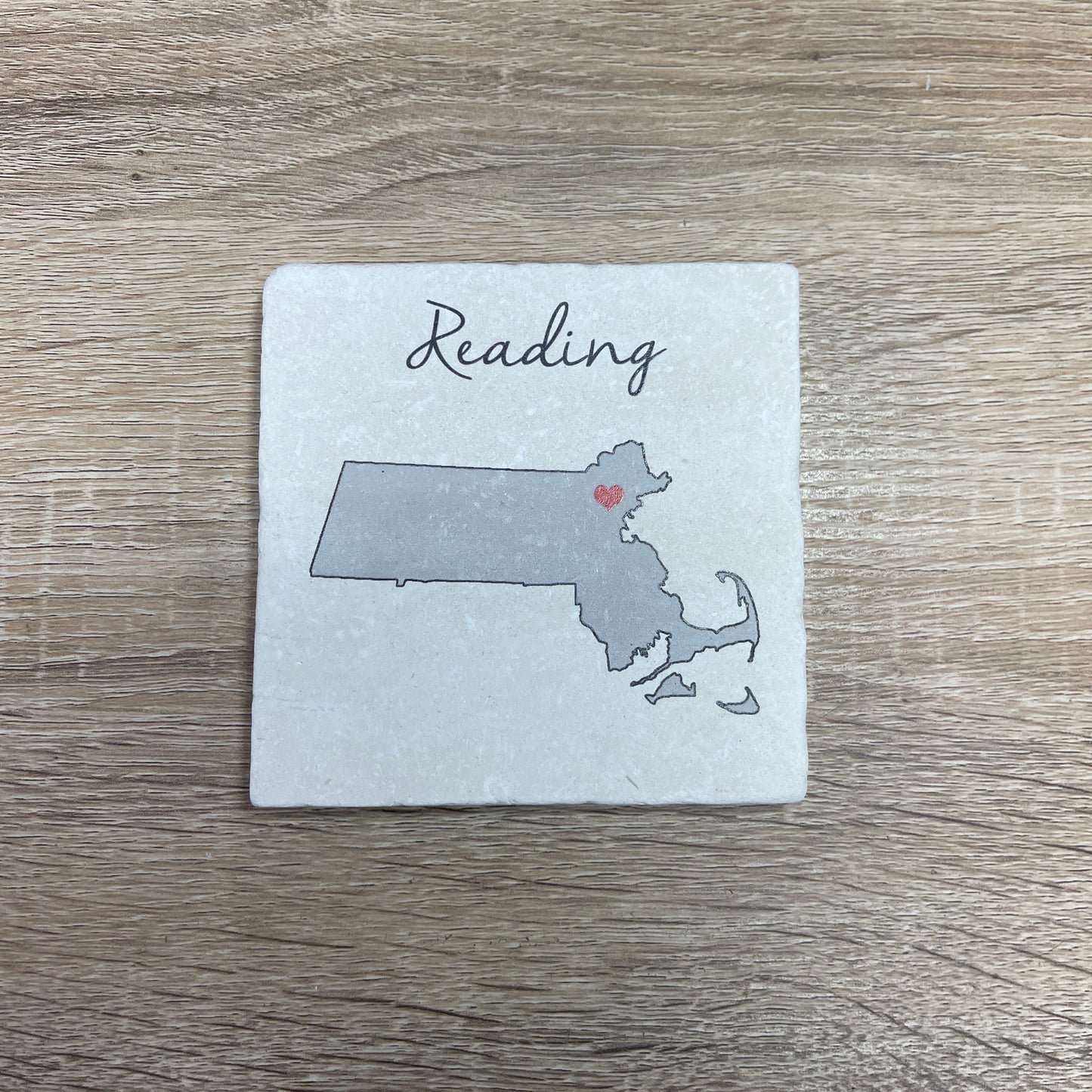 Natural Stone Coaster - Reading Heart