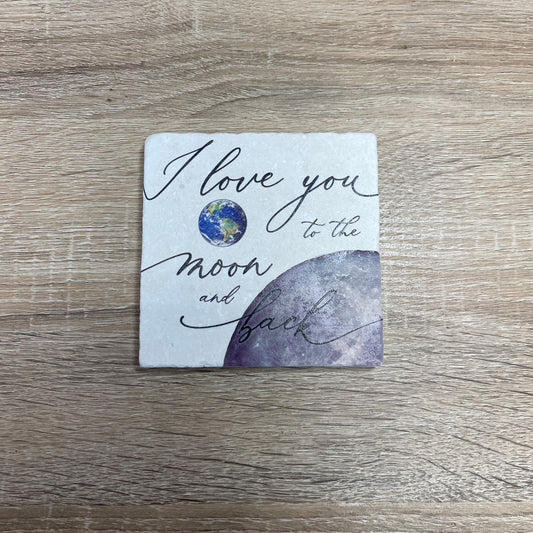 Natural Stone Coaster - I Love You
