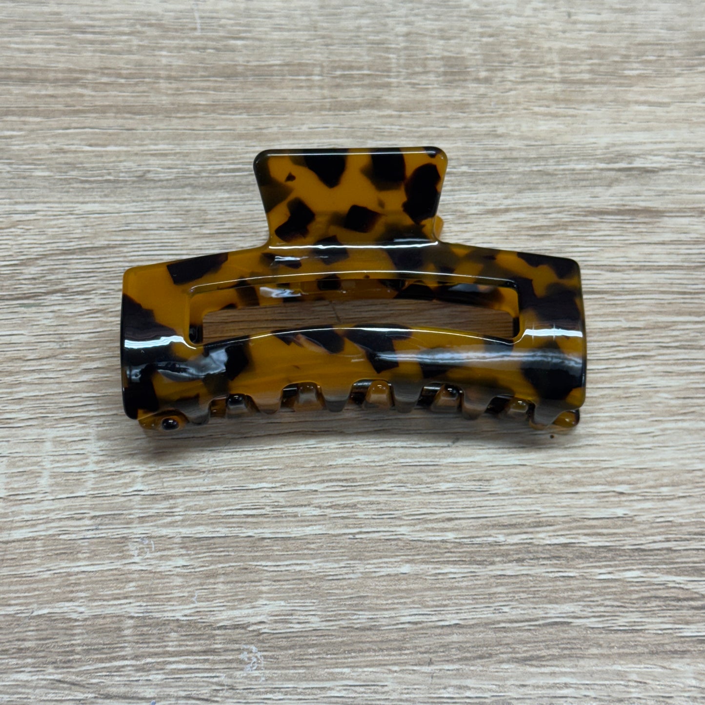 Acetate Hair Clip 3.5in - Black Brown