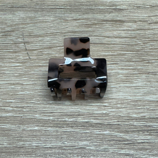 Mini Tortoise Hair Claw 1.25in - Black Cream