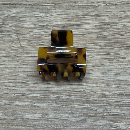 Mini Tortoise Hair Claw 1.25in - Brown Black