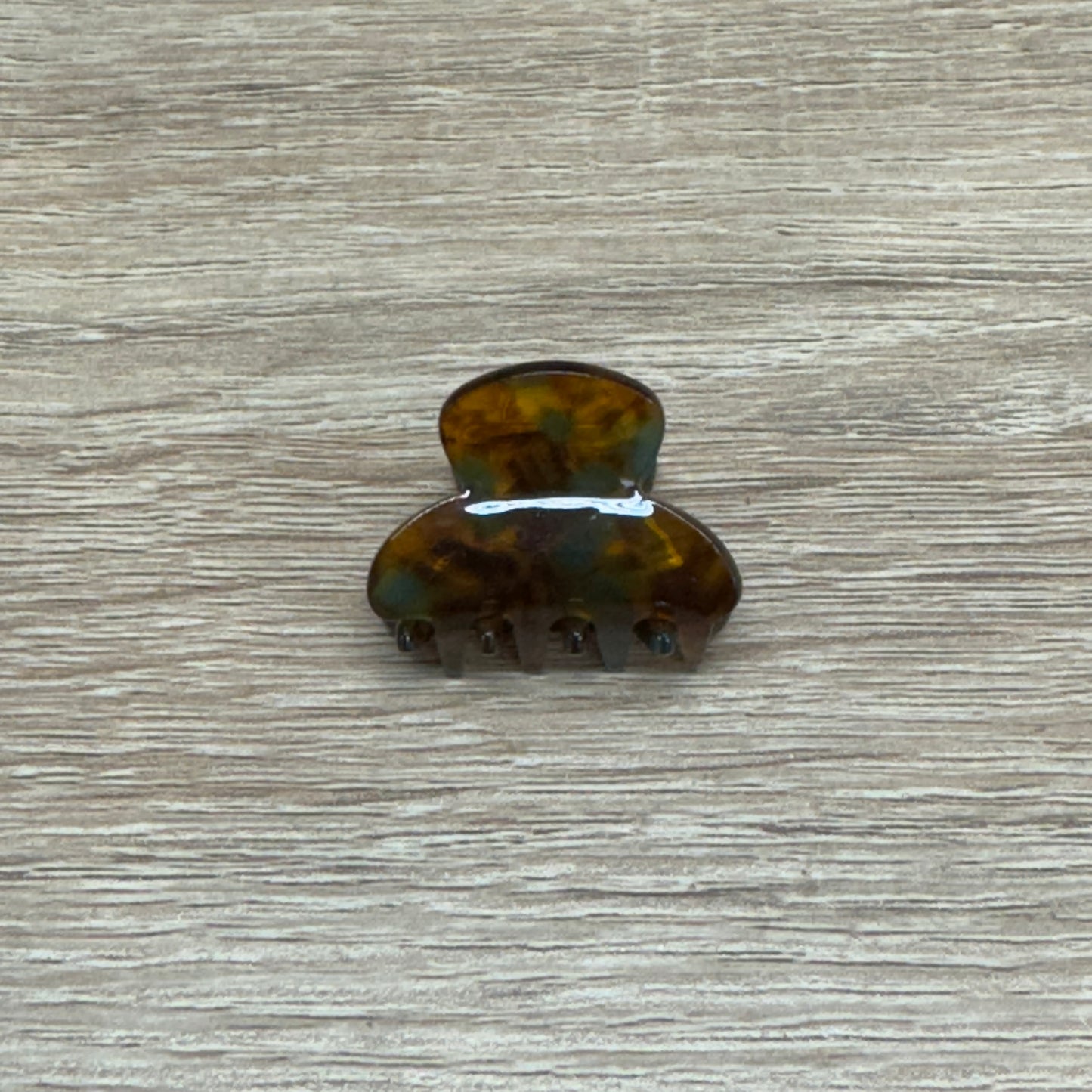 Mini Marble Claw Clips 1.25in - Brown Green