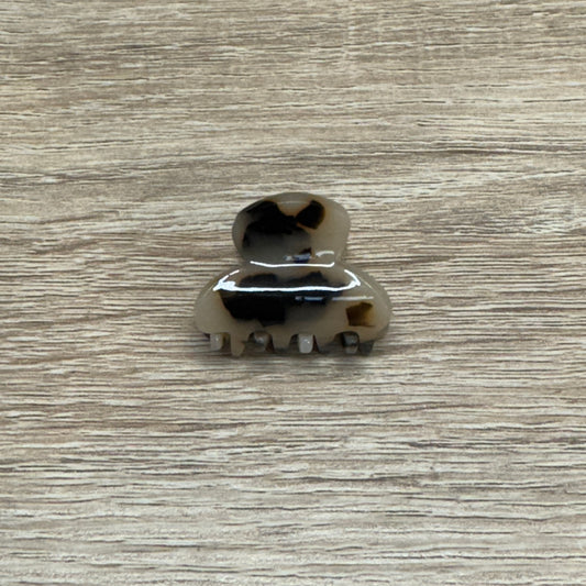 Mini Marble Claw Clips 1.25in - Tan Black Brown