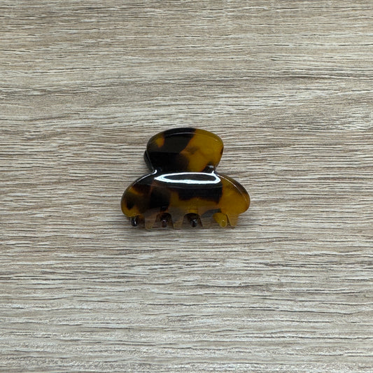 Mini Marble Claw Clips 1.25in - Brown Black