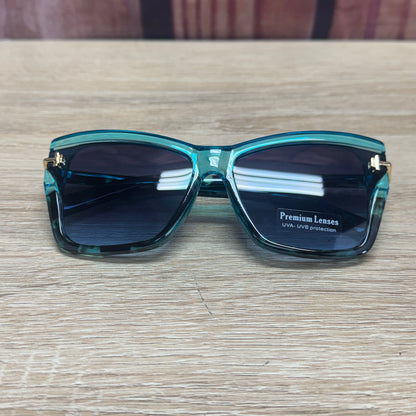 Sunglasses - Blue Leopard W Thin Legs