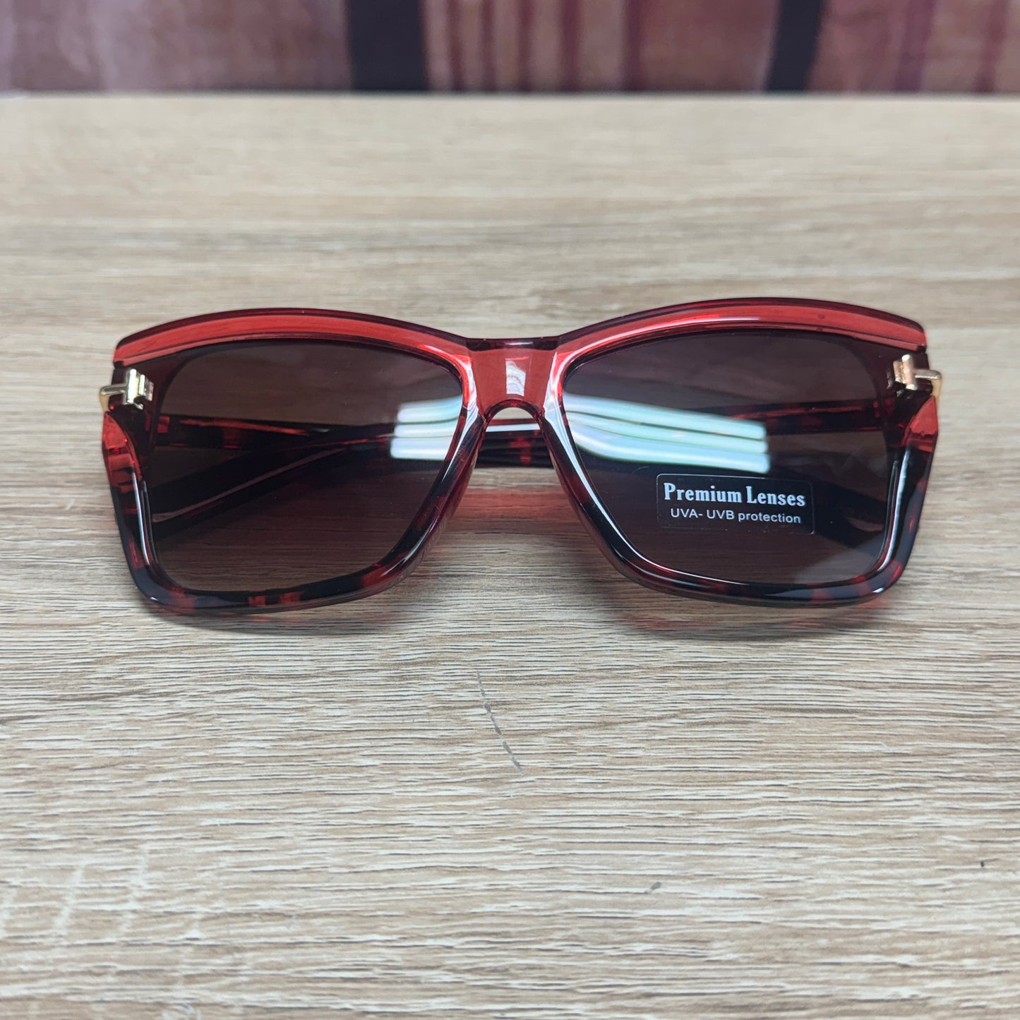 Sunglasses - Red Leopard W Thin Legs