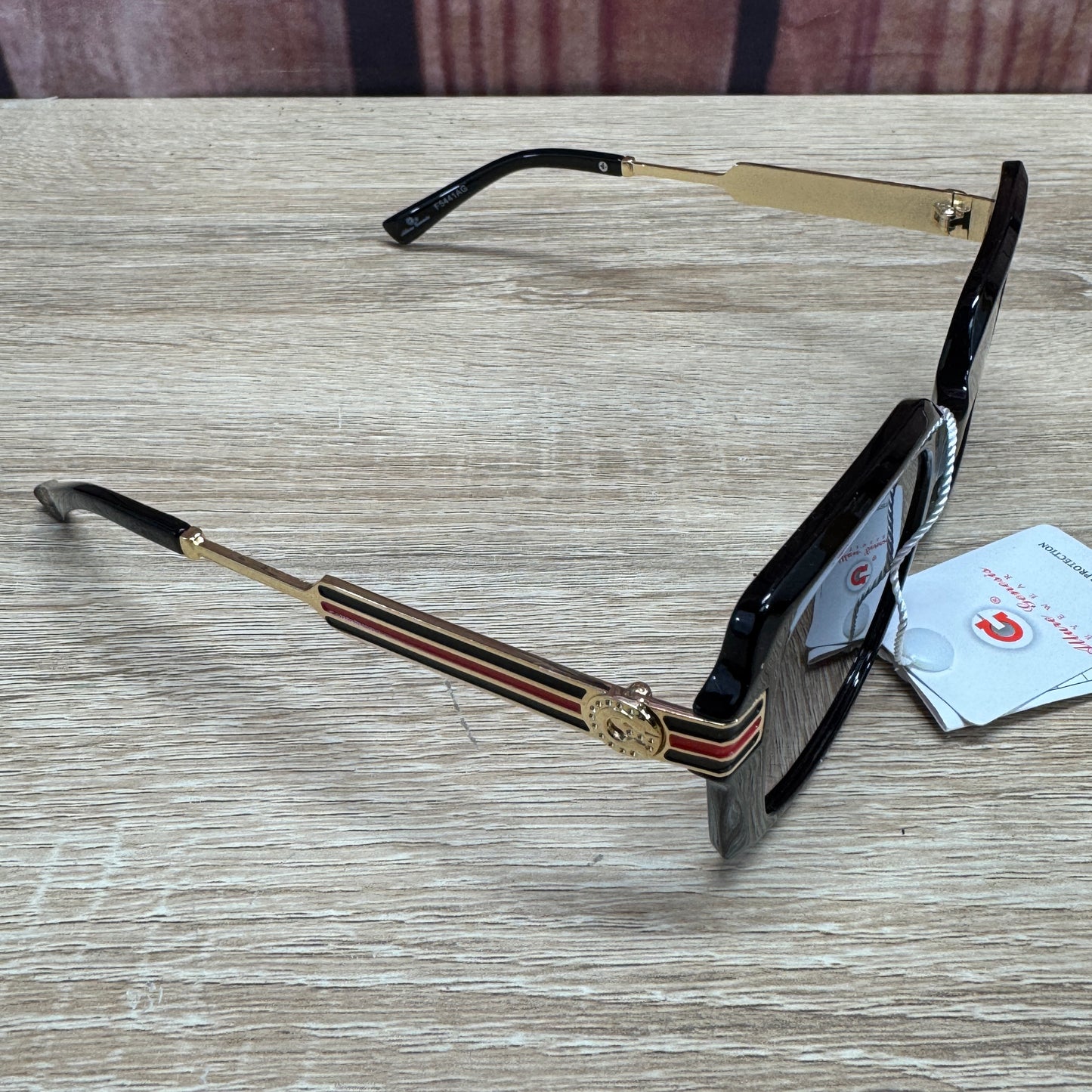 Sunglasses - Black & Red Square Style Frame