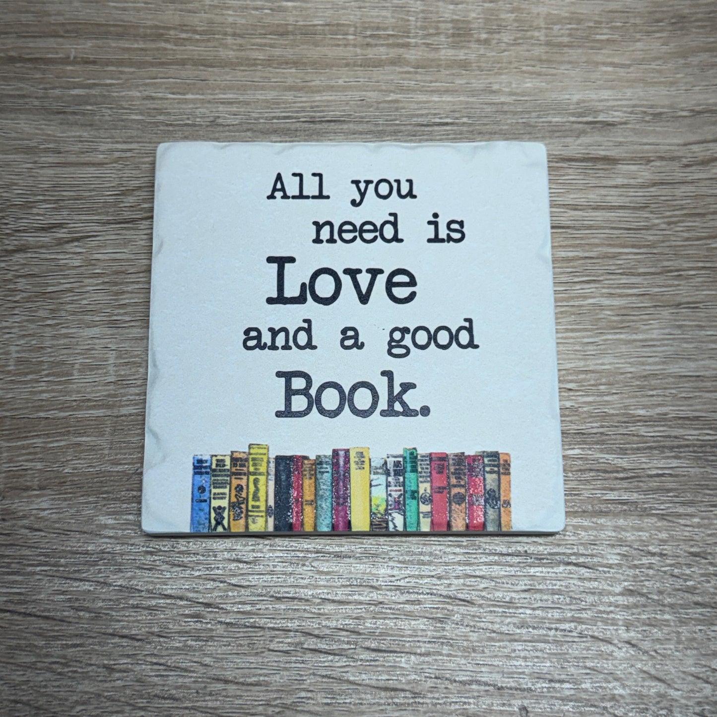 Ceramic Coaster - All You Need Love Book