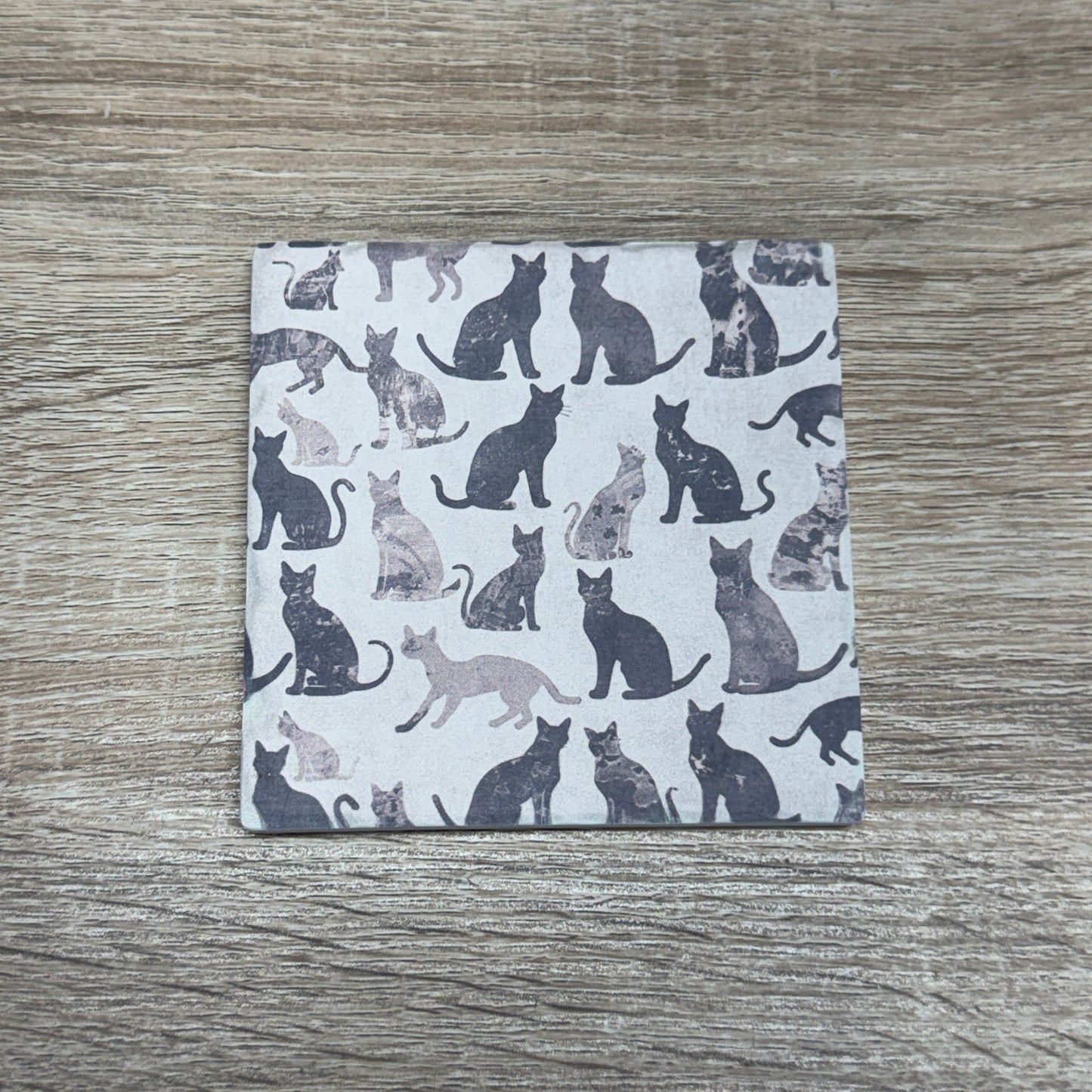 Ceramic Coaster - Cats Gray