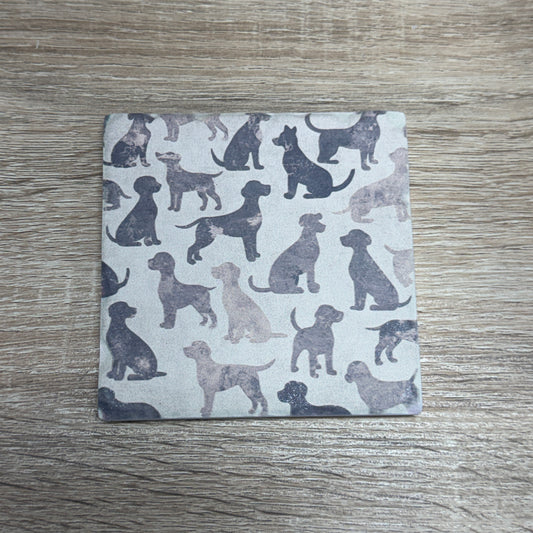 Ceramic Coaster - Dogs Gray