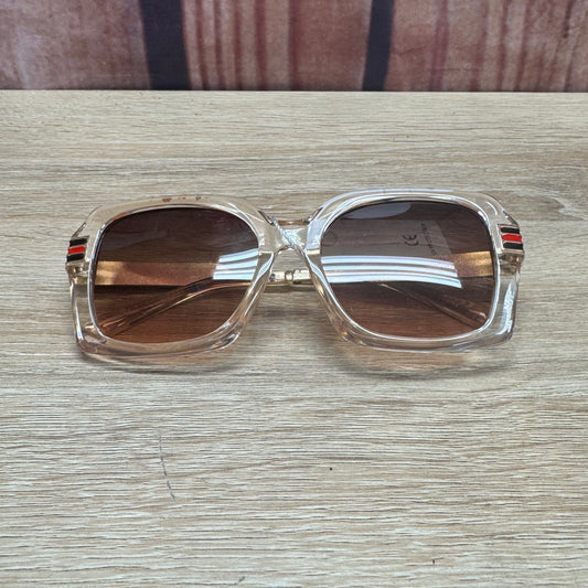 Sunglasses - Taupe Lenses Clear Square Style Frame