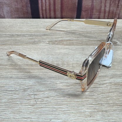 Sunglasses - Taupe Lenses Clear Square Style Frame