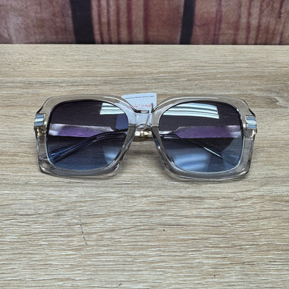 Sunglasses - Blue Lenses Clear Square Style Frame