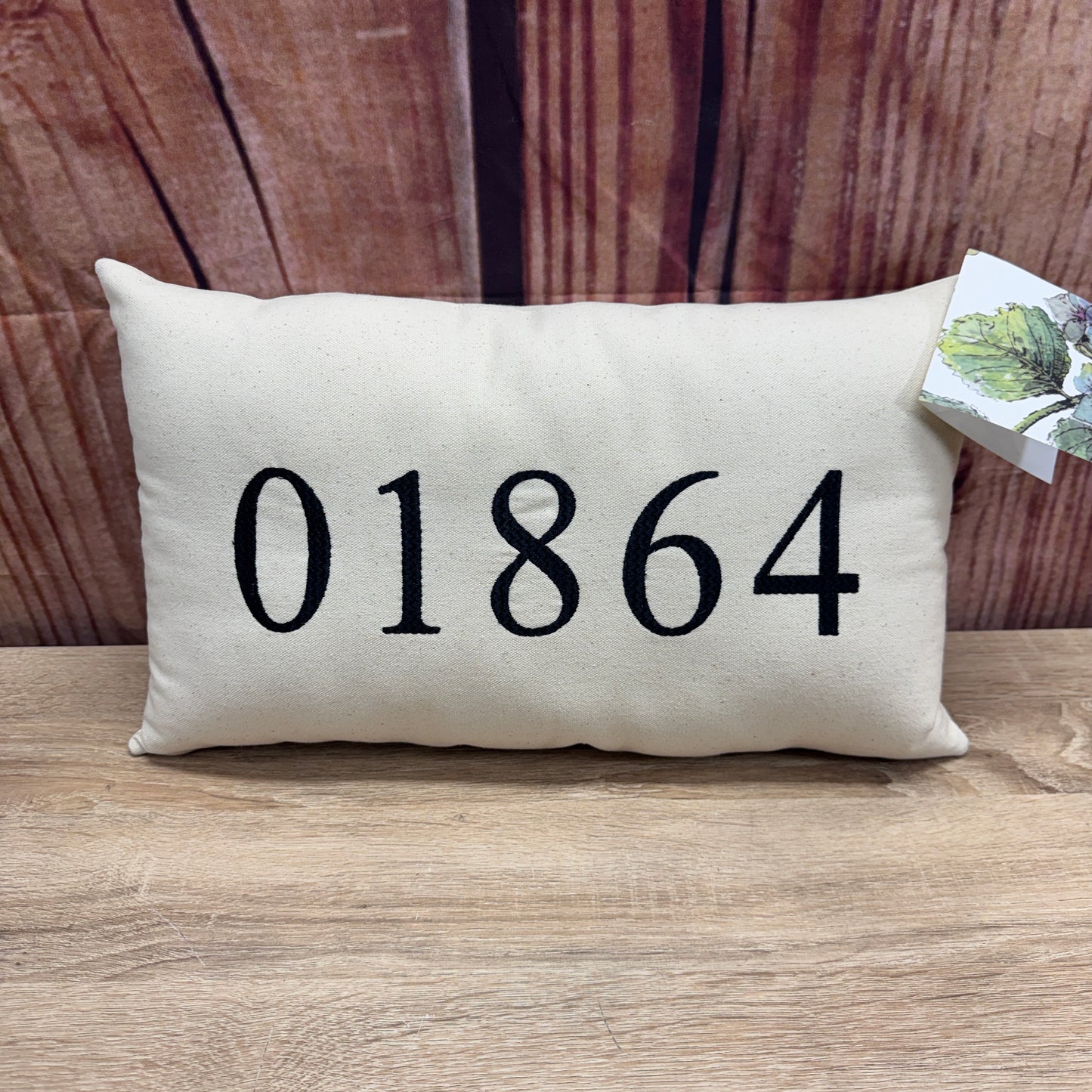 Zip Code Pillow - 01864 (Patterned Thread)