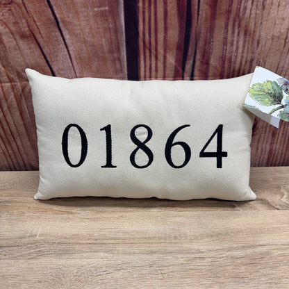 Zip Code Pillow - 01864 (Patterned Thread)
