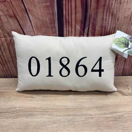 Zip Code Pillow - 01864 (Patterned Thread)