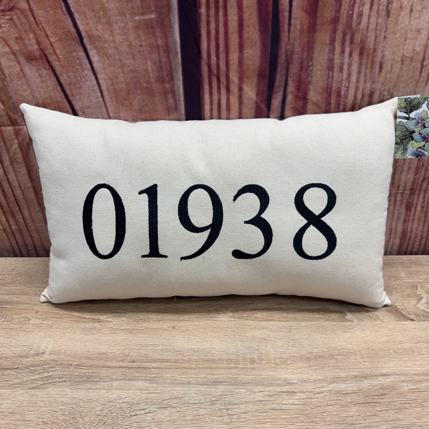 Zip Code Pillow - 01938 (Patterned Thread)