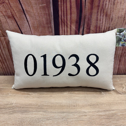 Zip Code Pillow - 01938 (Patterned Thread)