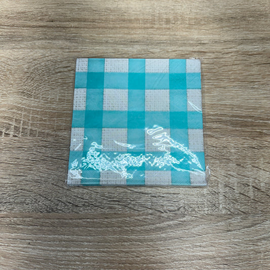Paper Napkin - Blue Check