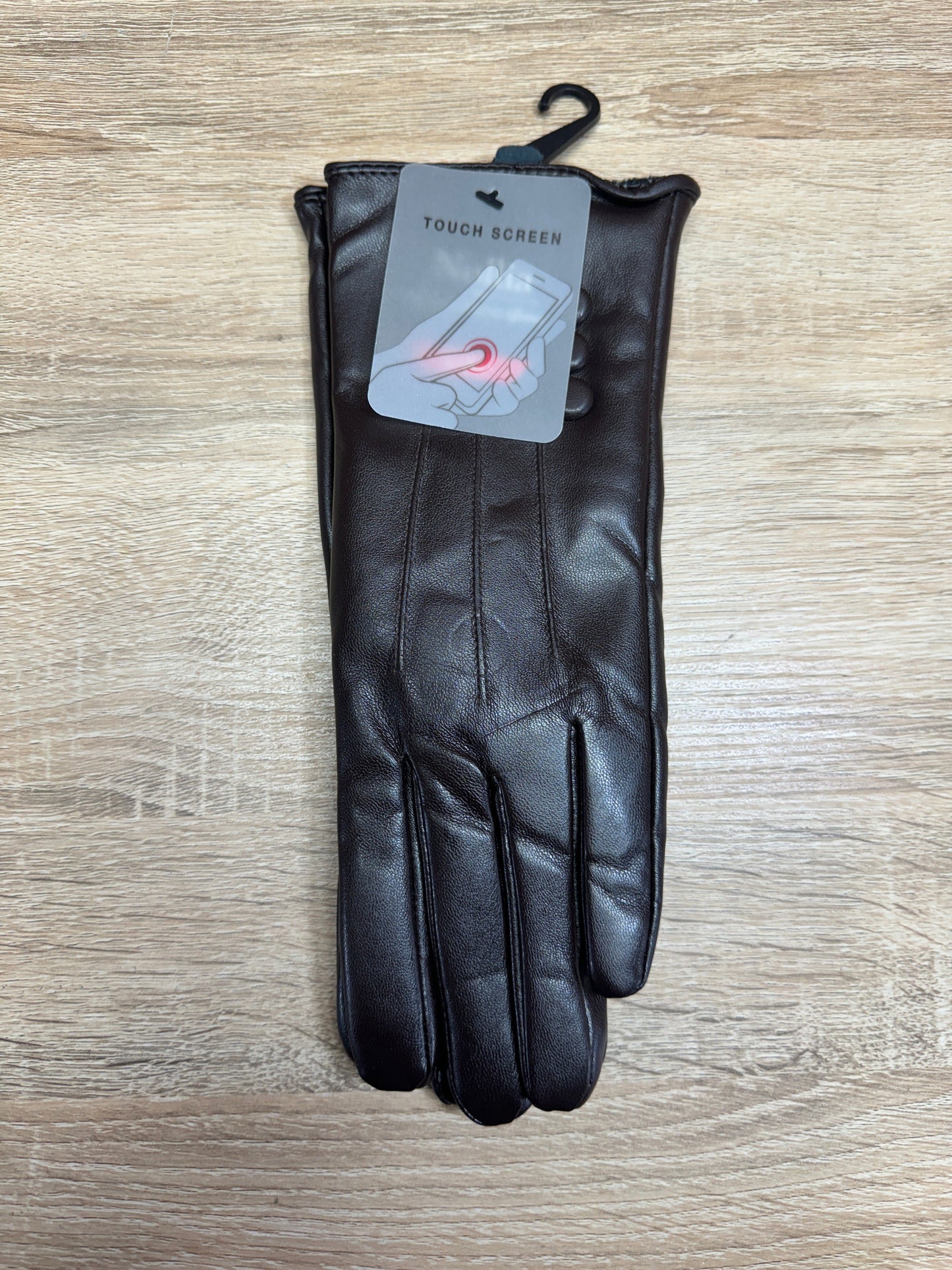 Woman's Winter Gloves - Brown Leather (SM)