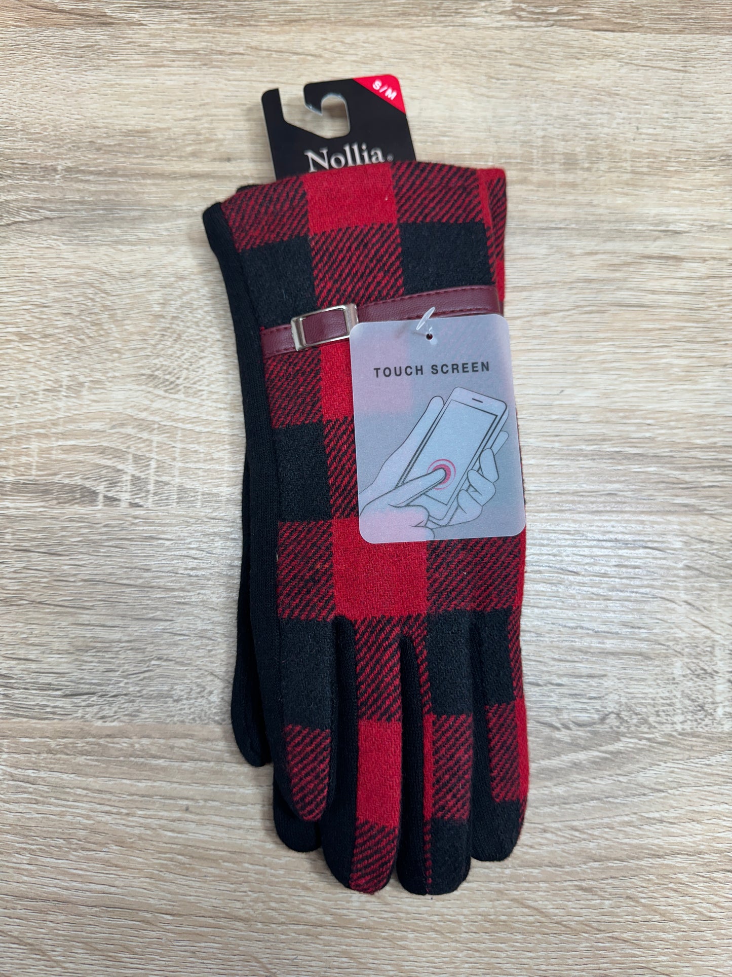 Woman's Winter Gloves - Red Plaid (SM)