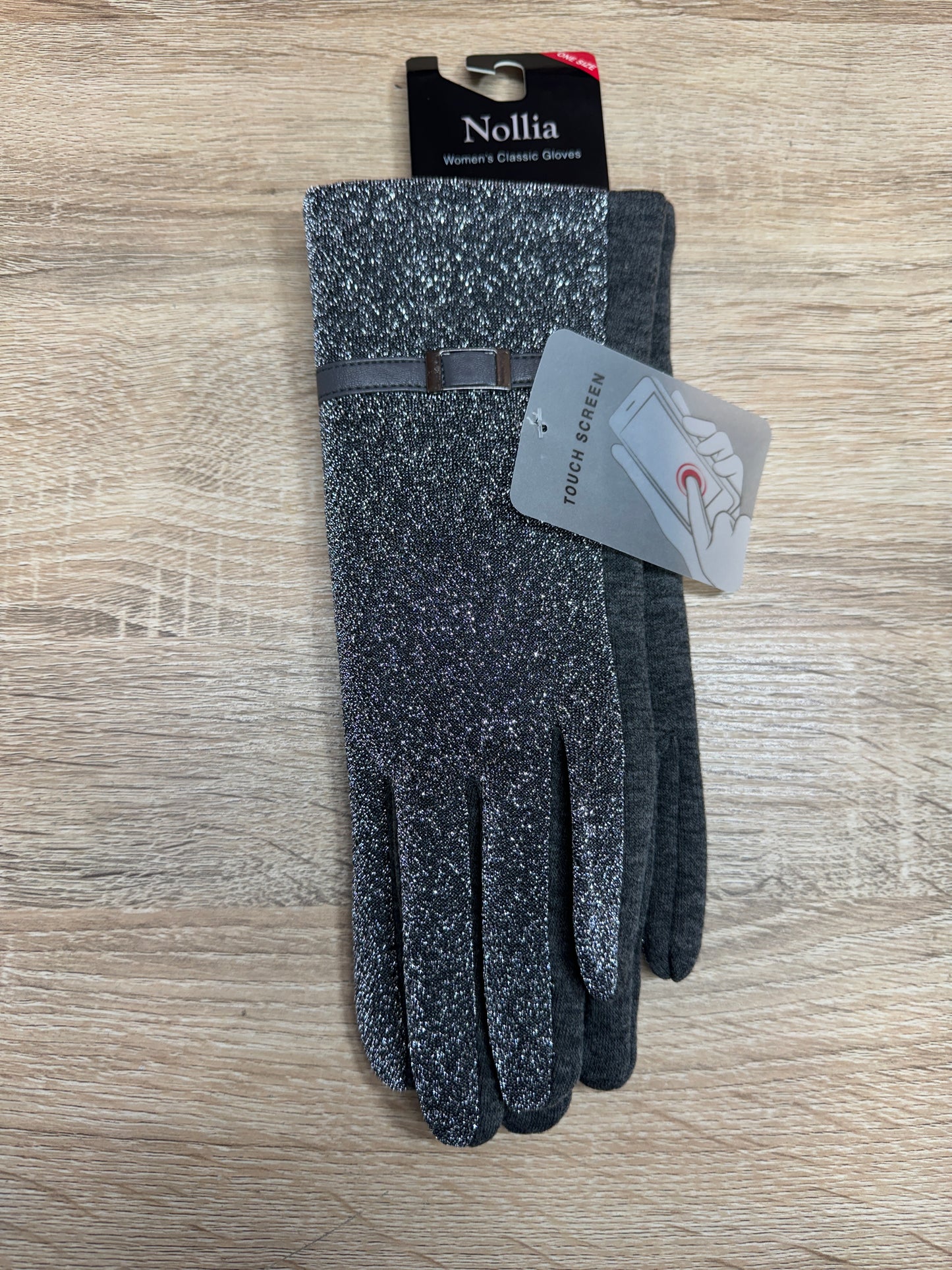 Woman's Winter Gloves - Silver Glitter (One Size)