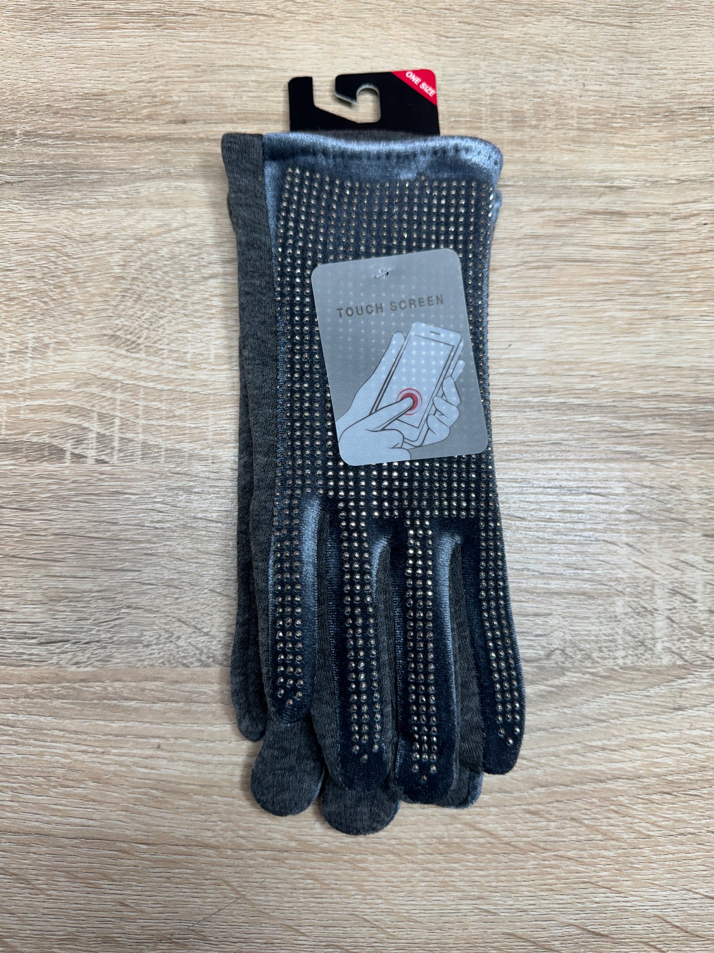 Woman's Winter Gloves - Grey Sparkle (One Size)