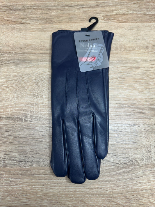 Woman's Winter Gloves - Blue Leather (LG)