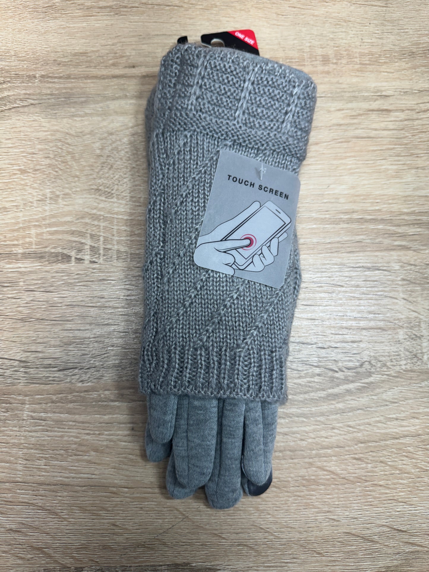 Woman's Winter Gloves - Grey Knit (One Size)